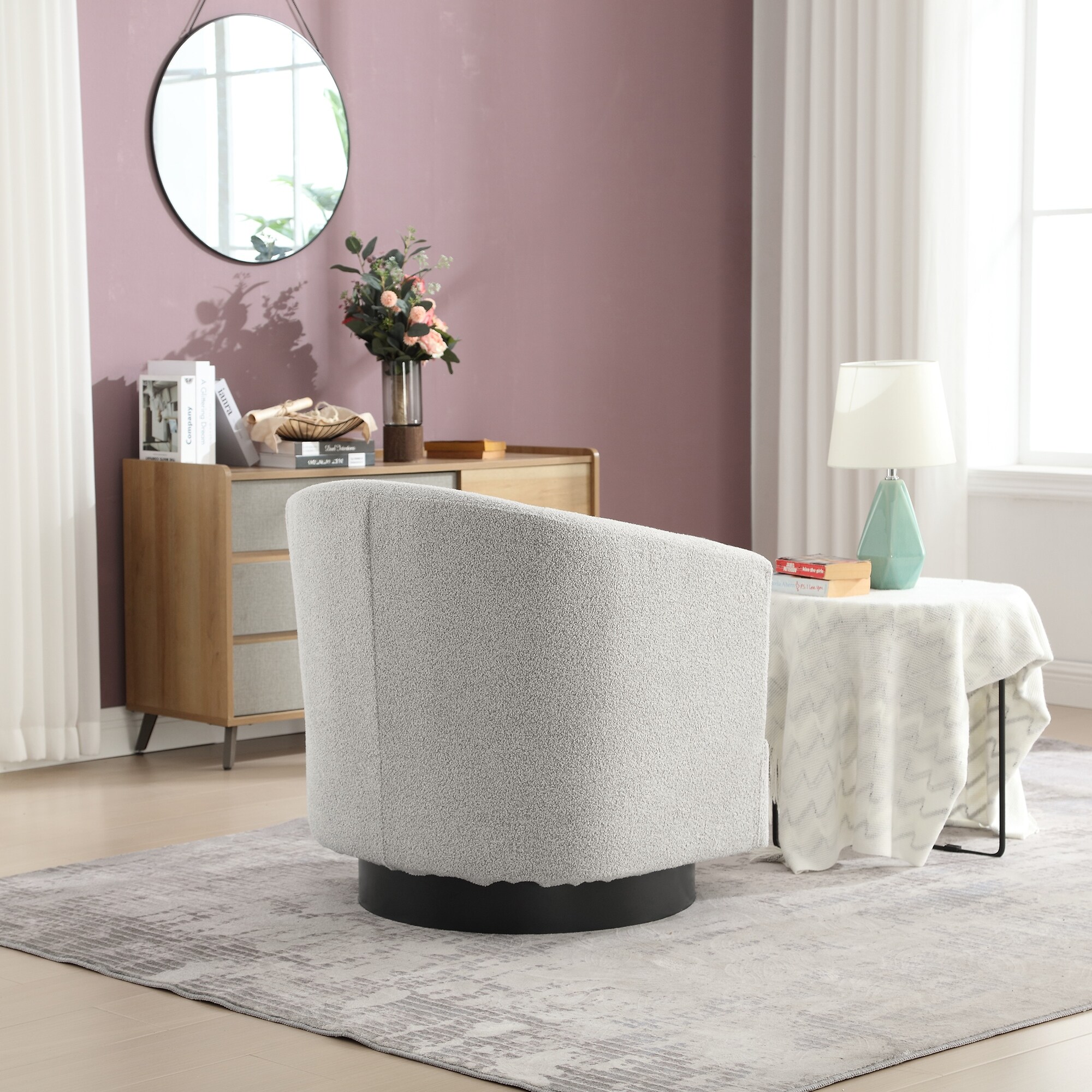 360° Rotatable Boucle Fabric S